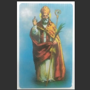 Laminated holy card with icon of St. Valentine