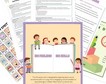 SEL-eenheid voor groeimindset voor kinderen: neurodivergentvriendelijk sociaal-emotioneel leren | Afdrukbare pdf