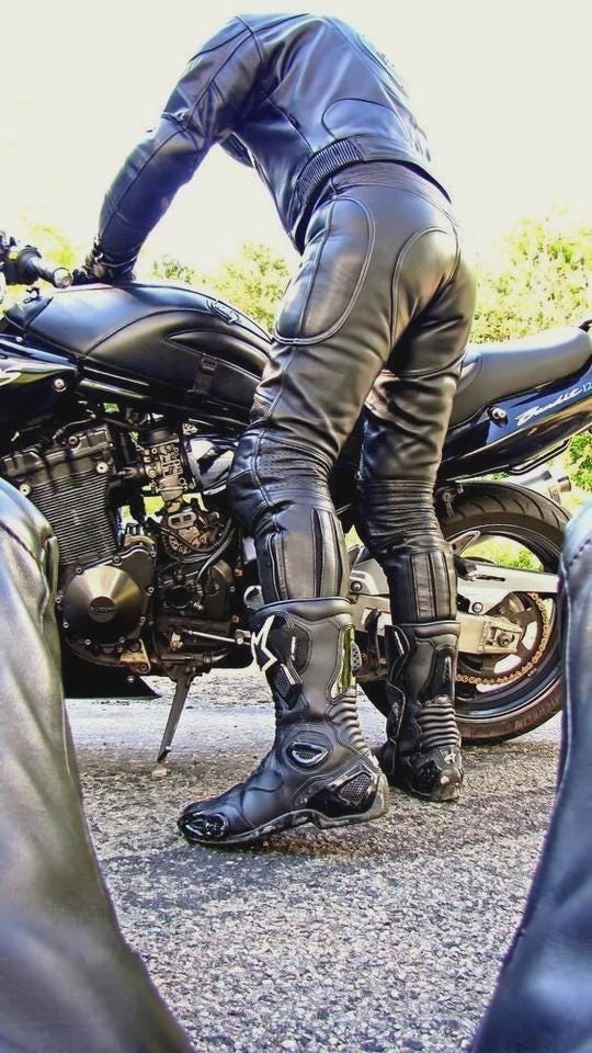 Gay Bluf Style CE Armored Motorcycle Leather Suit: Custom Fit Biker Racing Gear