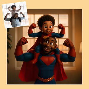 Benutzerdefiniertes Pixar-Stil-Porträt vom Foto - Hochauflösende druckbare digitale Cartoon-Zeichnung - personalisiertes Charakter-Kunst-Geschenk