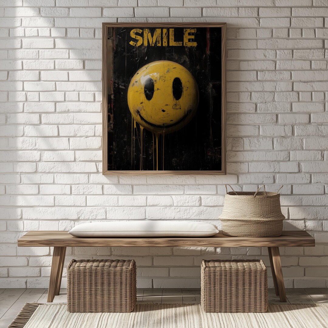 Smiley Rustig Printable 3D Yellow Smiley Face Art - Classic Happy Wall Decor, Retro ...