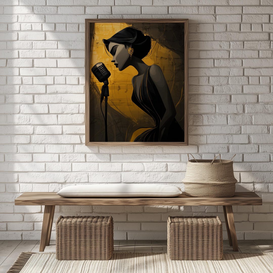 Vintage Jazz Singer Portrait - Printable Wall Art, Stylish Female Jazz ...