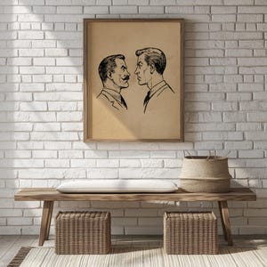 Vintage Barber Shop Printable Wall Art - Retro Barber Instructional Diagram, Masculine Decor, Salon Decor, Classic Man Portrait 60