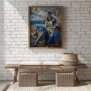 Enchanting Alice in Wonderland Scene - Surreal Fantasy Art, Rustic Wall Décor, Printable Wonderland Dreamscape, Whimsical Wall Art 1351