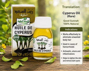 Aceite de Cyperus Rotundus 100% natural, 30 ml. Depilatorio. ¡Reduce el crecimiento del vello corporal no deseado!