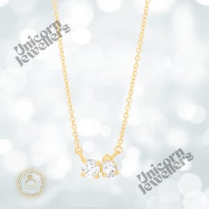 0.80 CT Cross Moissanite Pendant-14K Gold Toi et Moi Necklace-Dual Stone Pendant-Custom Birthstone Jewelry Gift for Her-Gold or Silver Gift
