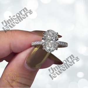 4 CT Oval Cut Moissanite Engagement Ring-Bridal Ring-Moissanite Halo Ring-14K Gold Ring-Wedding Ring For Women-gold rings-ring for women zen