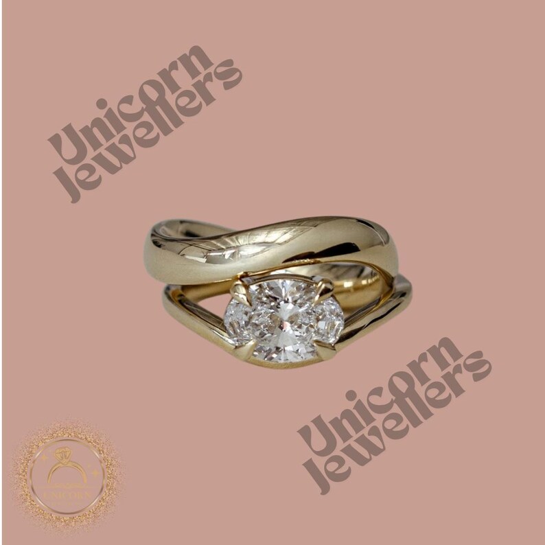 2CT Oval Cut Moissanite Engagement Ring-oval Cut Solid Gold Ring ...