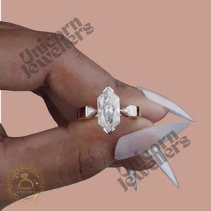 Three Stone 3.0CT Dutch Marquise Cut Moissanite Engagement Ring-14K Gold Ring Dutch Marquise Wedding Ring-Anniversary Ring For Women