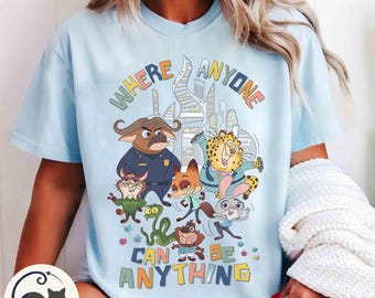 Disney's Zootopia 2 Anyone Can Be Anything Shirt, Judy Hopps & Nick Wilde Shirt, Zootropolis Disney Tee, Disneyland Family 2025 Trip Shirt