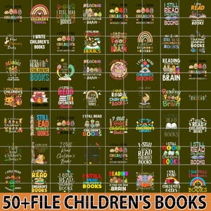 50+ Bundle Children&#39;s Book&#39;s Png, I Still Read Children&#39;s Books Png, Teacher Library Book Kindergarten School, Back To School