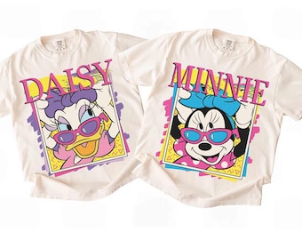 Comfort Colors® Classic Minnie Mouse And Daisy Duck Shirt, Disney Bestie Vacation T-Shirt, Disneyland Girls Matching Trip, WDW Bestie Tee