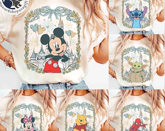 Customize All Characters Disney Magical Castle Shirt, Disney Mickey & Friends Shirt, Retro Disneyland Trip Tee, Disney Family Vacation Shirt