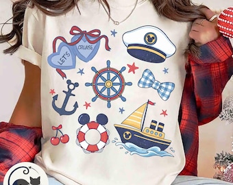 Coquette Bows Disney Cruise Retro Shirt, Let's Cruise Tee, Cruise Girls Trip Matching shirts, Disney Cruise Line, Family Cruise Group Trip
