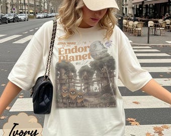 Vintage Star Wars Endor Ewok Planet Shirt, Waldmond von Endor T-Shirt, Galaxy's Edge Disneyland Trip Shirt, Sommercamp Familienurlaub T-Shirt