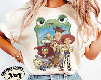 Woody Jessie Buzz Lightjahre T-Shirt, Disney Pixar Film Shirt, Toy Story 5 Shirt, Disneyland Reise Shirt, Retro Cartoon T-Shirt
