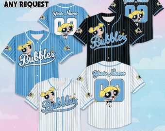 Personalized Bubbles Baseball Jersey, Custom Cartoon Outfit