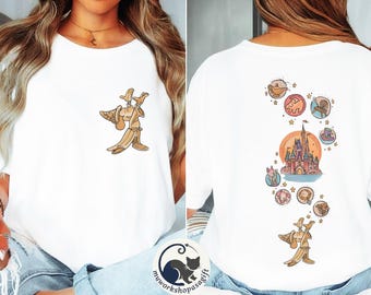 2-Sided Disney Fantasia Mickey Retro Shirt, Mickey Sorcerer Tee, Mickey Mouse Magic Wizard Disneyland Family Matching Trip Shirt