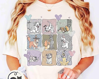 Retro Coquette Disney Dog Characters Group Shirt, Lady Tramp Pluto Copper Pongo Nana Bolt Tee, Dog Lover Gifts, Disneyland Family Vacation