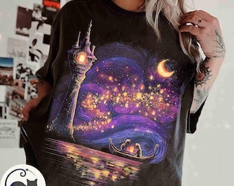 Comfort colors Rapunzel Princess and Flynn Rider Release Lanterns Shirt, Retro Disney Tangled The Kingdom of Corona Tee, Lost Princess Tee