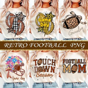 Retro Football Bundle Png, Football Bow png, Football mom png, Coquette Football png, Game Day, Fall Football Png, Png Designs, Sports png
