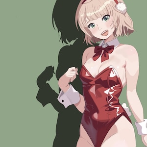 anime girl in a bunny suit print