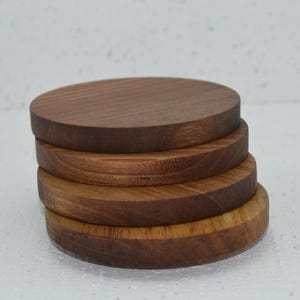 Round Walnut Coasters, Wood Coasters, Coaster Set