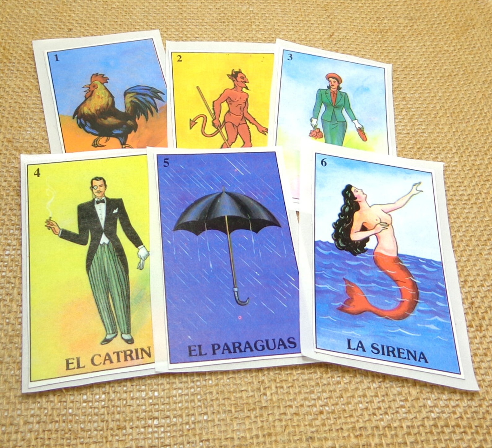 10 Handmade Large Loteria Stickers 2 Inches x 3 Inch Mexican | Etsy