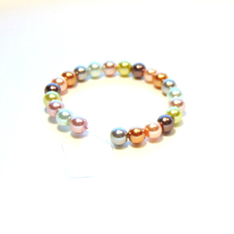 Pale Green and Bronze and Gray Grey 22 Multi Color Glass Pearls Round 6mm in Soft Shades of Purple Pink Mint Green Gold