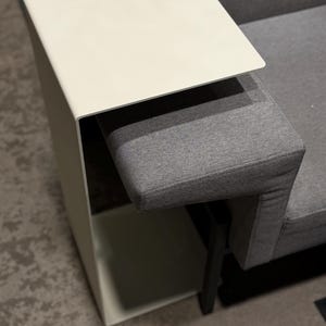 Minimalist Metal Table: 2-in-1 Coffee Table / Sofa Armrest - HANG H 4mm RAL1013 Matt