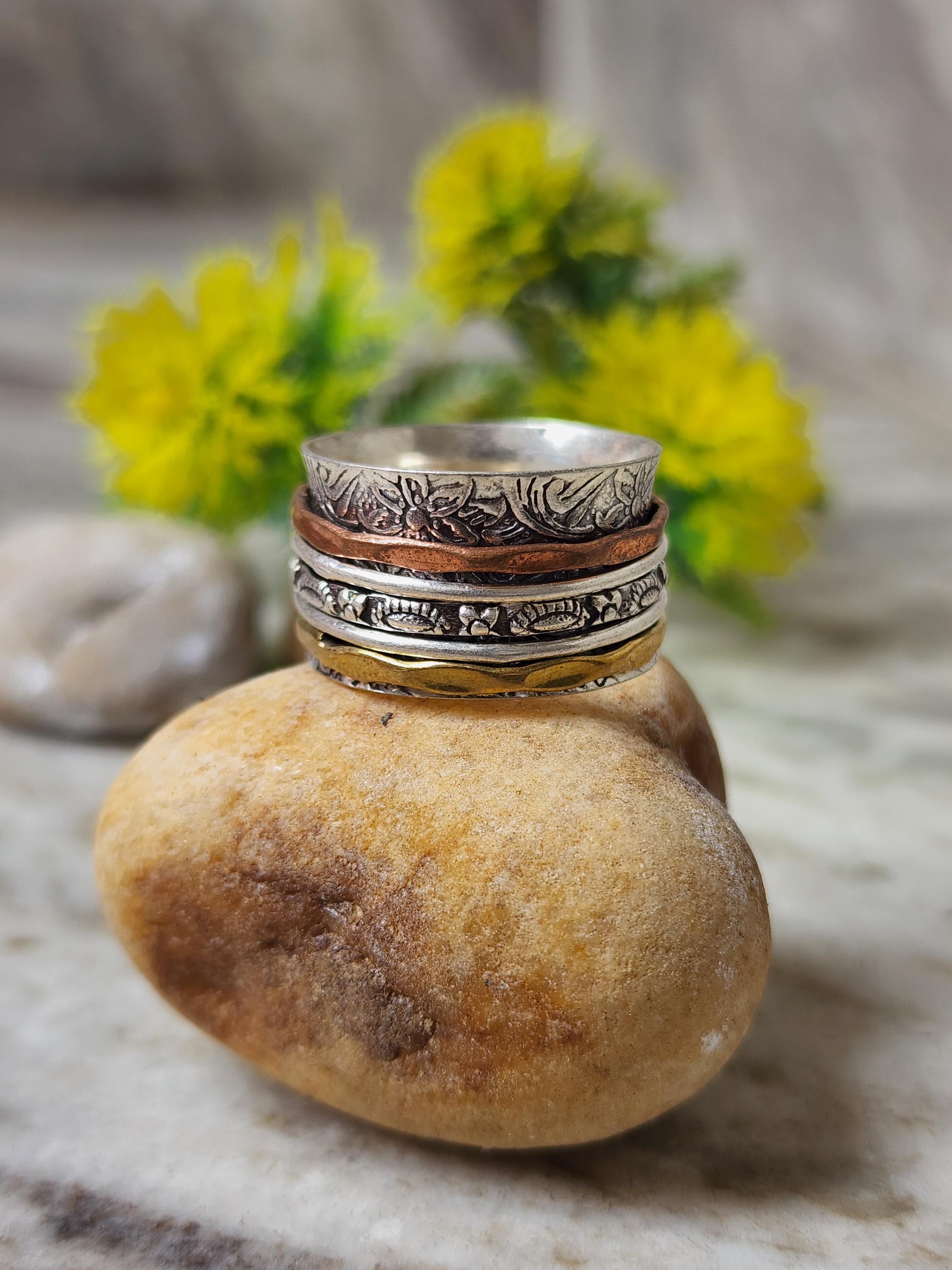 Sterling Silver Spinner Ring: Handmade Fidget Anxiety Relief