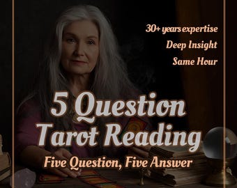 5-Fragen-Tarot-Lesung: Eingehende psychische Anleitung (digitale schriftliche Legung)