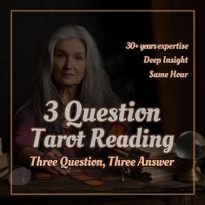 Gleiche Stunde 3-Fragen-Tarot-Lesung, vertiefete psychische Einsicht, erhalten Sie schnell Ihre Antworten! Ausführliche Anleitung zum Thema Liebe, Beruf und Zukunft