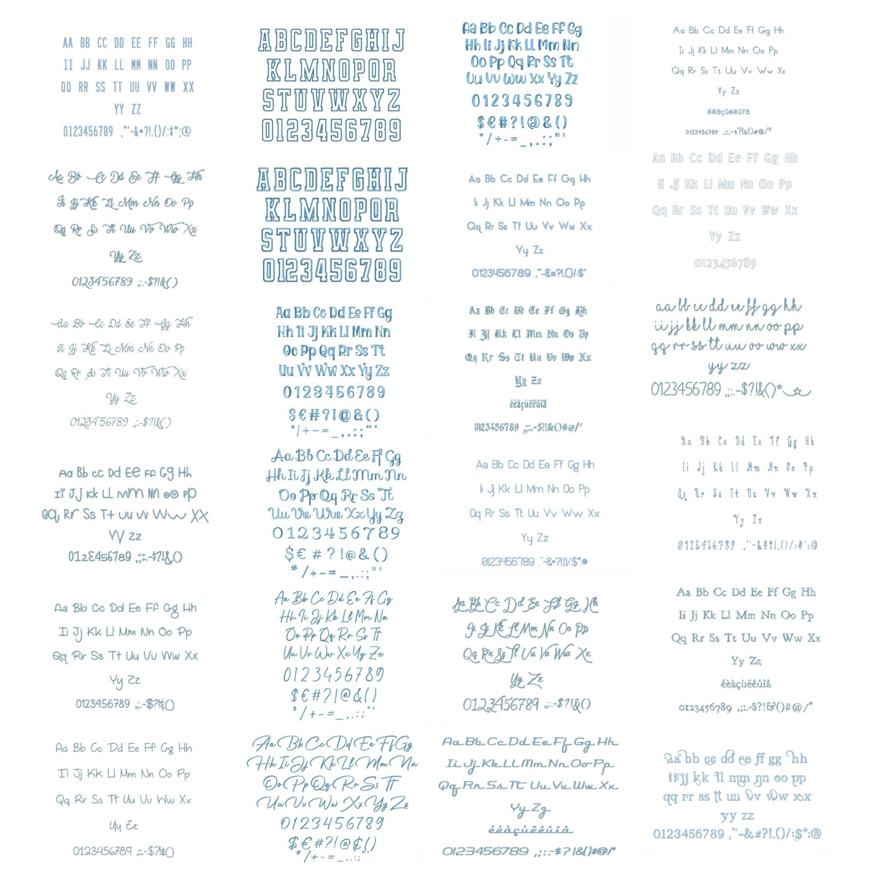 Machine Embroidery Script Machine Embroidery Font Bundle 100+ Script Fonts, Instant Download PES ...
