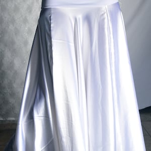 Claire Long Skirt in White Satin and White Lycra - Etsy
