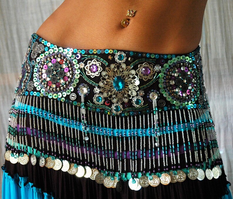 Perfectly Beautiful Beaded Sequined Belly Dance Belt in Etsy