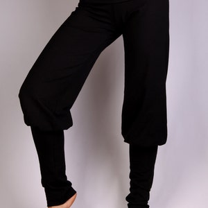 Black Punjab Pants in  Rayon Lycra - Dance wear, Yoga wear, Active wear, Casual wear