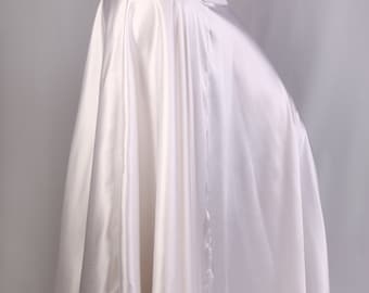 Claire Long Skirt in white satin and white lycra