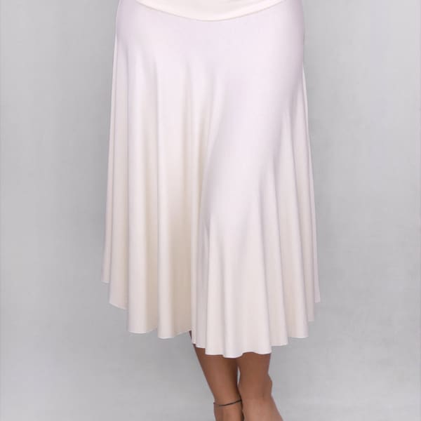 Miriam Spinning Skirt en Rayon Lycra OFF WHITE - Vêtements de danse, vêtements de pratique