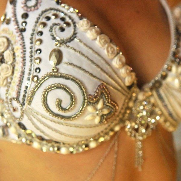 Perfectly Beautiful Belly Dance Bra beaded sequined customised just for You