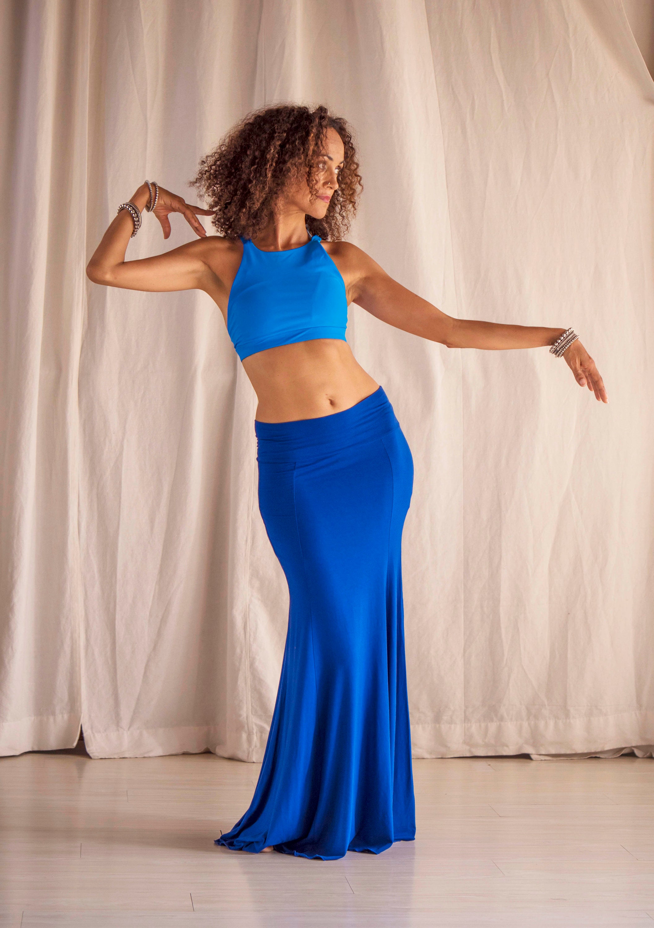 Ribbon mermaid skirt　andmary Lace Crop Top with Mermaid Skirt and Bow – M.R DESIGN