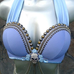 Perfectly Beautiful Tribal Fusion Crystal Skull Belly Dance Bra customized just for You image 1