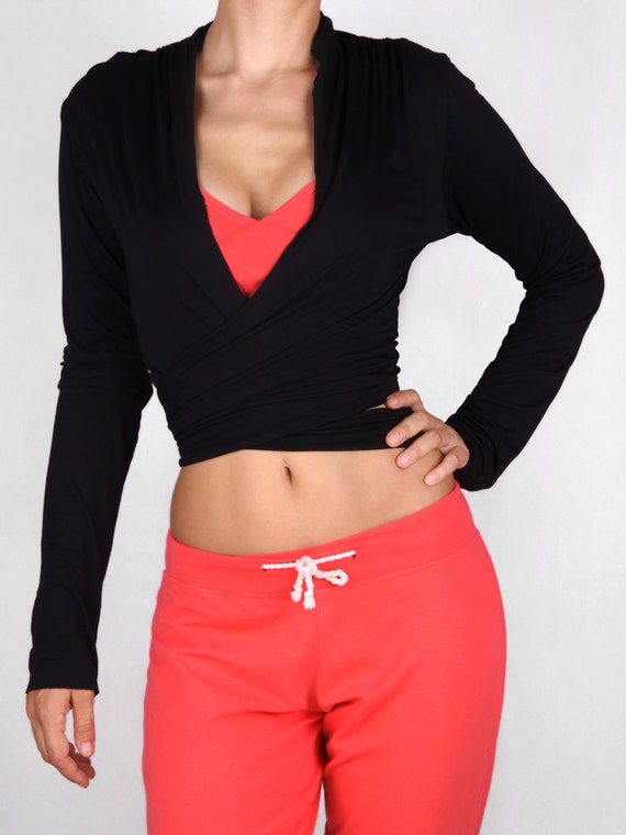 Wrap Top in Rayon Lycra Dance Wear, Yoga Wear -  Canada