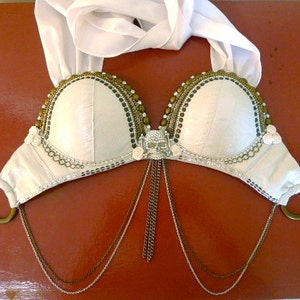 Perfectly Beautiful Tribal Fusion Crystal Skull Belly Dance Bra customized just for You image 5