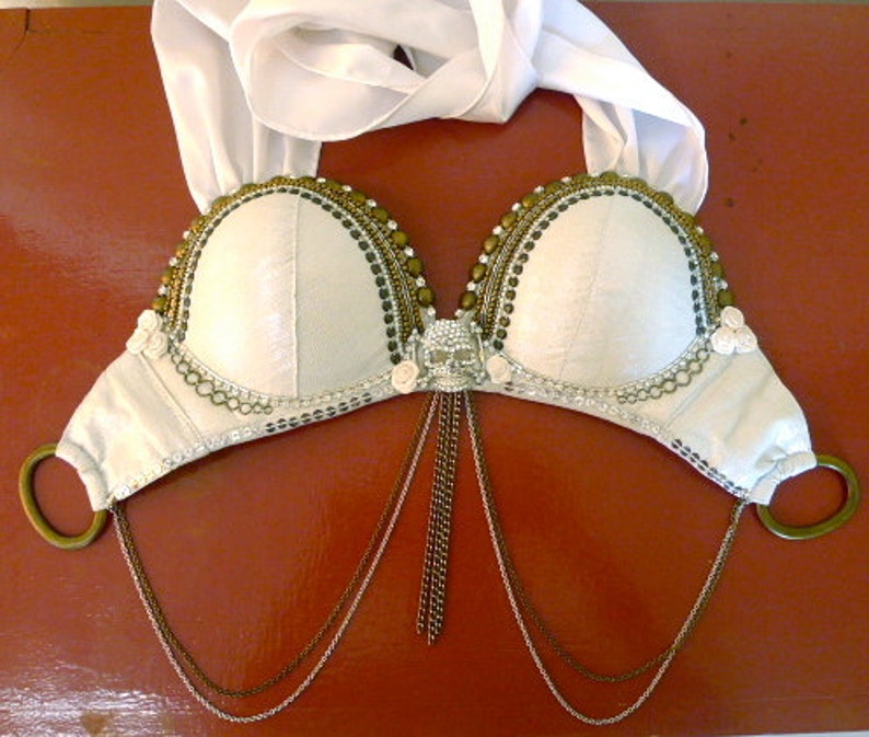 Perfectly Beautiful Tribal Fusion Crystal Skull Belly Dance Bra customized just for You image 5