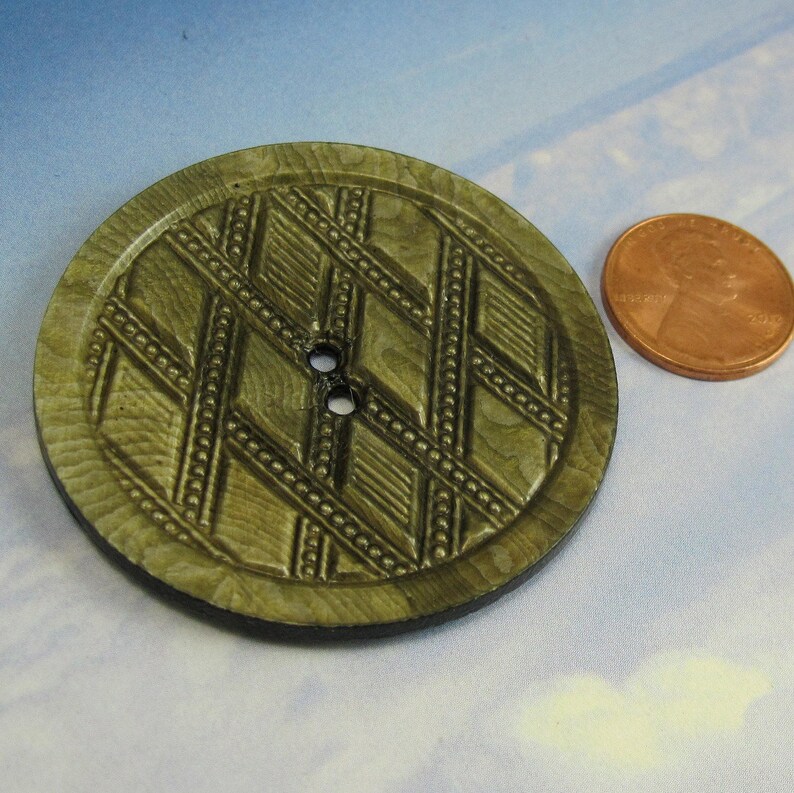 Vintage Bakelite Button 2 HUGE Vintage Art Deco Button Etsy