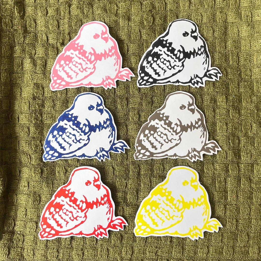 Handprinted Pigeon Sticker - Etsy