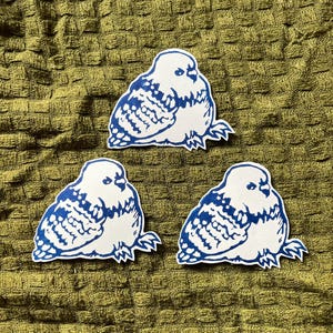 Hand-printed linocut pigeon sticker for journalling and scrapbooking image 2