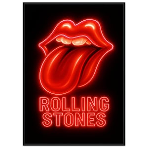 Rolling Stones - Neon Effect Framed Poster