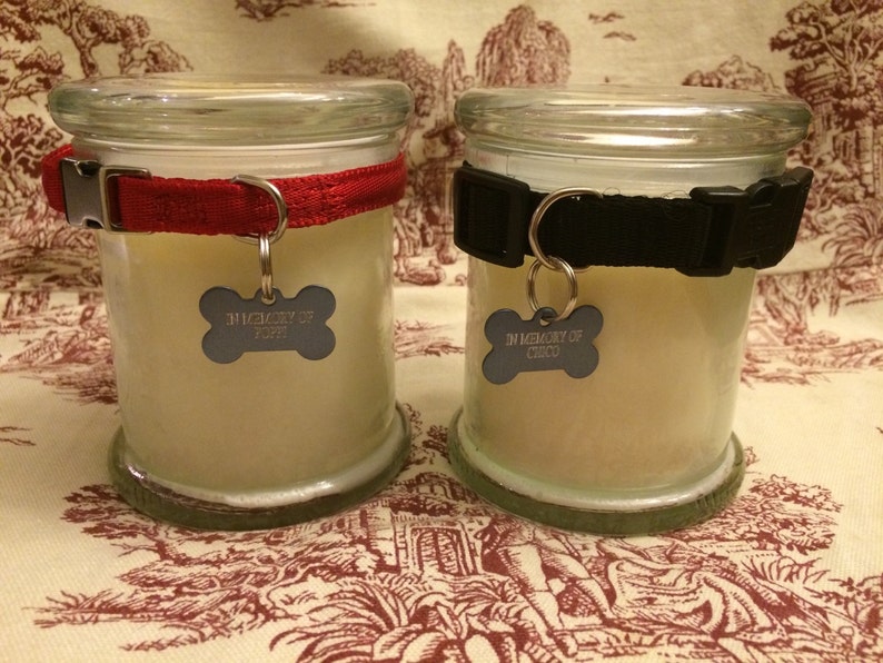 In Loving Memory Pet Memorial Candle With Collar and Etsy